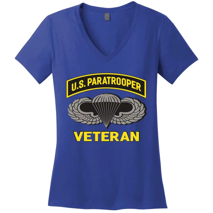 Us Paratrooper Airborne Division Army Veteran Gift Women's V-Neck T-Shirt