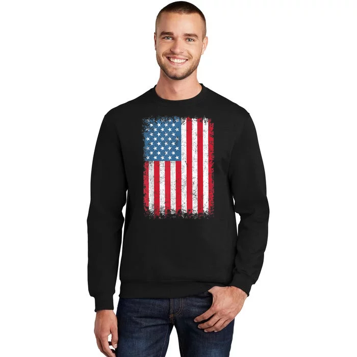 USA Patriotic American Flag For Men Women US Tall Sweatshirt