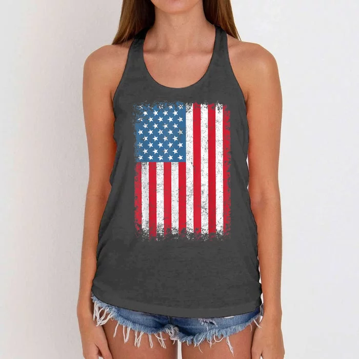 USA Patriotic American Flag For Men Women US Women's Knotted Racerback Tank