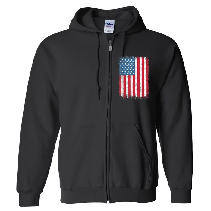 USA Patriotic American Flag For Men Women US Full Zip Hoodie