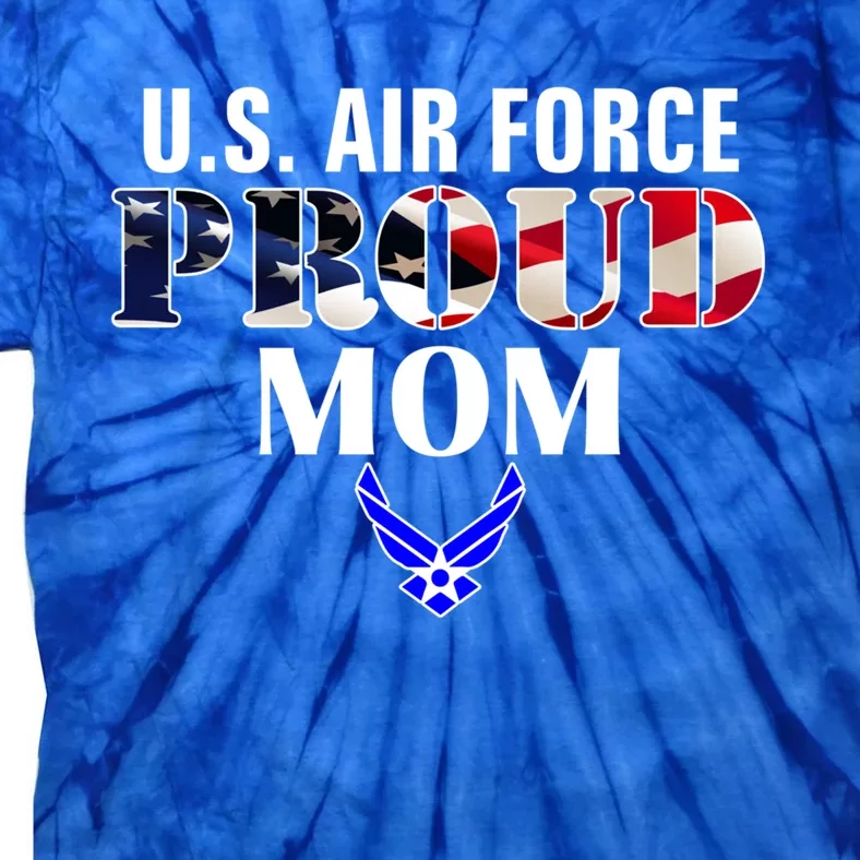 Us Proud Air Force Mom With American Flag Gift For Veteran Cool Gift Tie-Dye T-Shirt