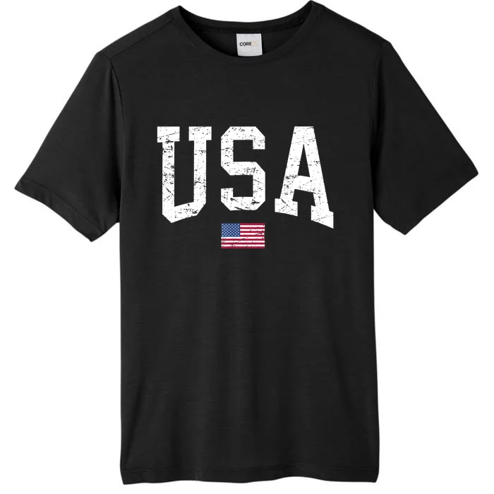 USA Patriotic American Flag Distressed ChromaSoft Performance T-Shirt