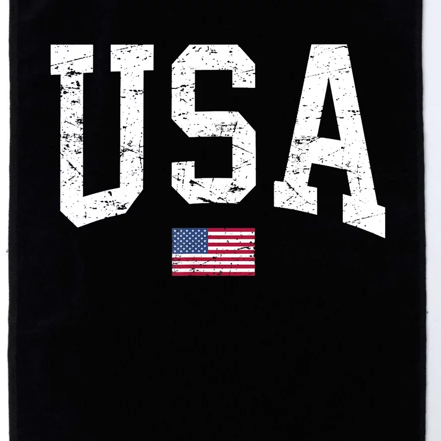 USA Patriotic American Flag Distressed Platinum Collection Golf Towel