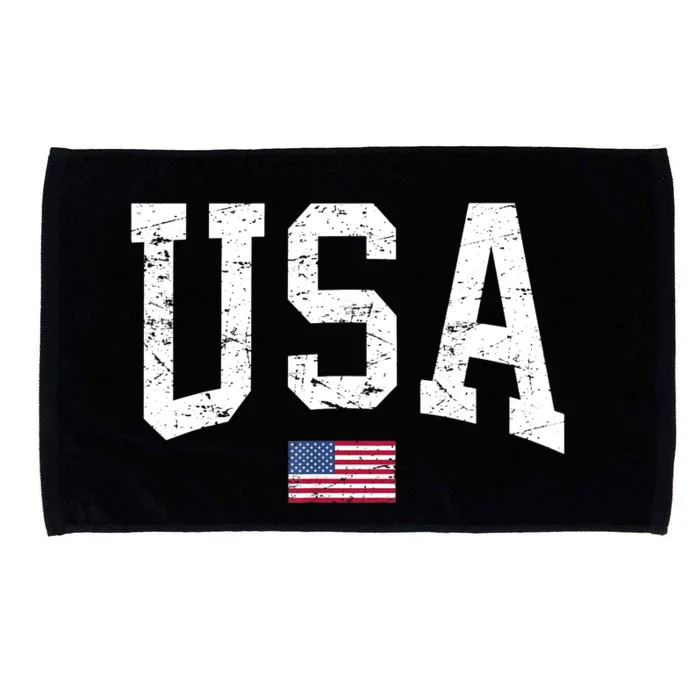 USA Patriotic American Flag Distressed Microfiber Hand Towel