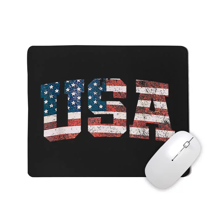 Usa Patriotic American Flag 4th Of July Mousepad