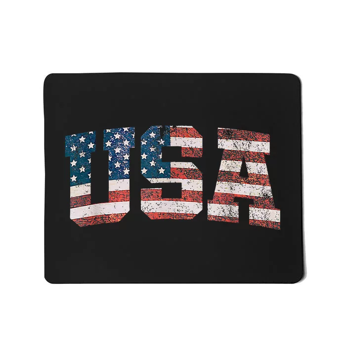 Usa Patriotic American Flag 4th Of July Mousepad