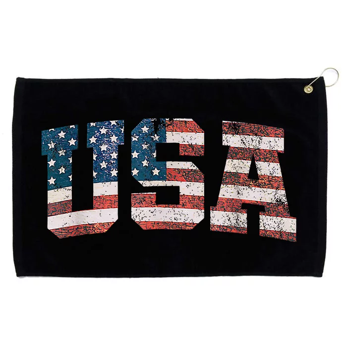 Usa Patriotic American Flag 4th Of July Grommeted Golf Towel