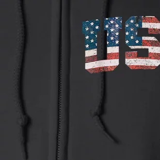 Usa Patriotic American Flag 4th Of July Full Zip Hoodie