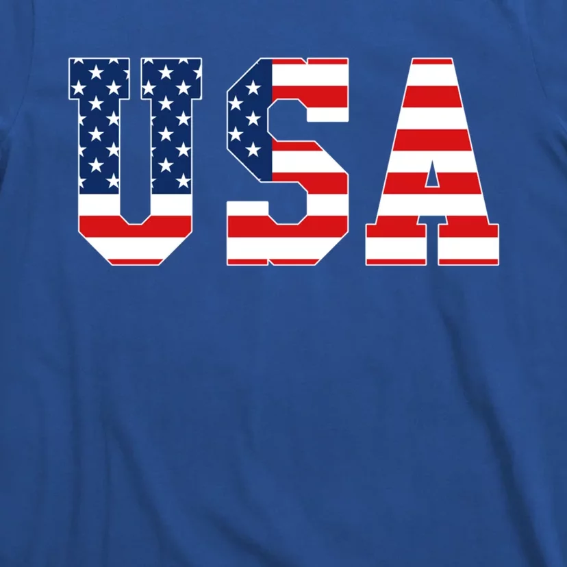 Usa Patriotic American Flag Gift Meaningful Gift Red White Blue T-Shirt