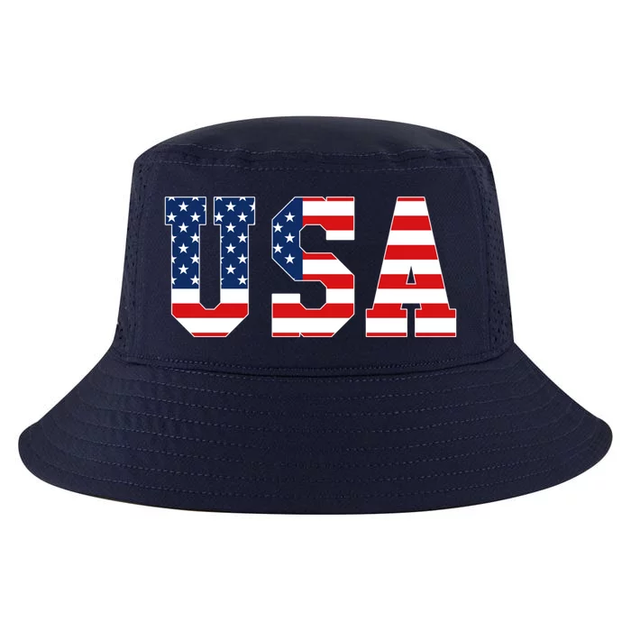 Usa Patriotic American Flag Gift Meaningful Gift Red White Blue Cool Comfort Performance Bucket Hat