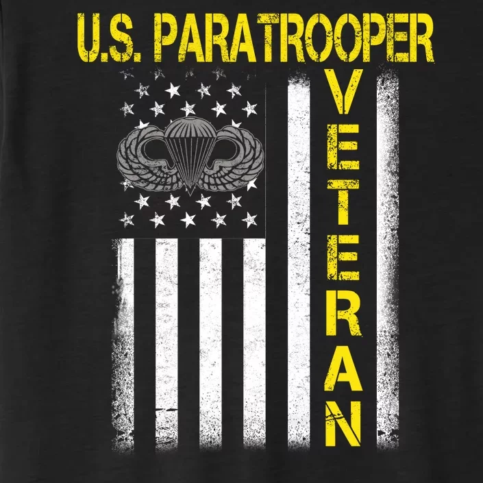 US Paratrooper Airborne Division Army Veteran USA Flag ChromaSoft Performance T-Shirt