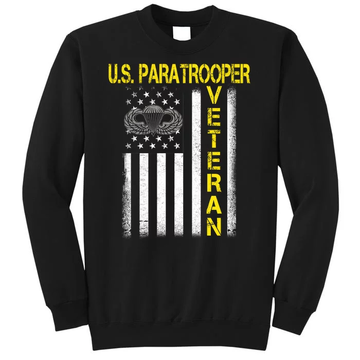 US Paratrooper Airborne Division Army Veteran USA Flag Tall Sweatshirt