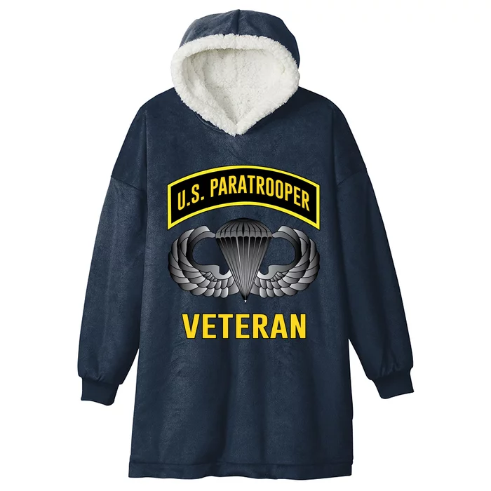 Us Paratrooper Airborne Division Army Veteran Cool Gift Hooded Wearable Blanket