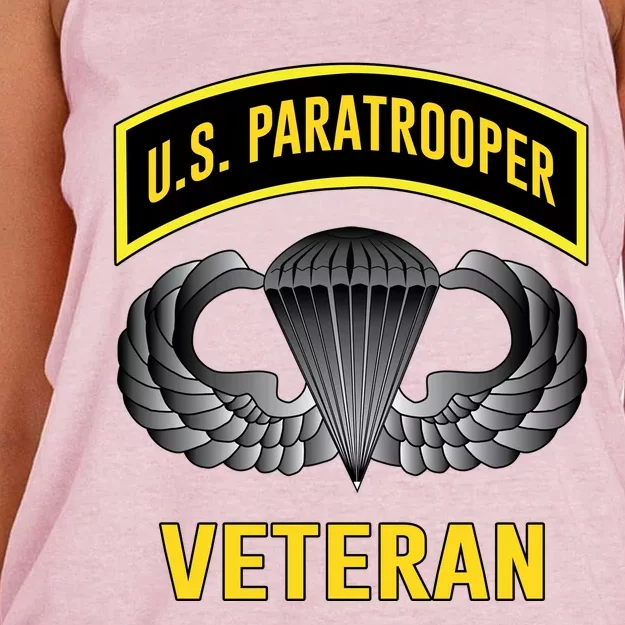 Us Paratrooper Airborne Division Army Veteran Cool Gift Women's Knotted Racerback Tank