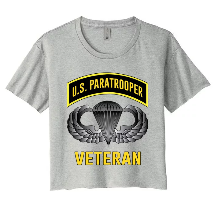 Us Paratrooper Airborne Division Army Veteran Cool Gift Women's Crop Top Tee