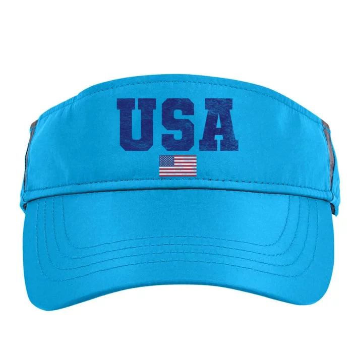 Usa Patriotic American Flag Design In Blue Vtrn Adult Drive Performance Visor