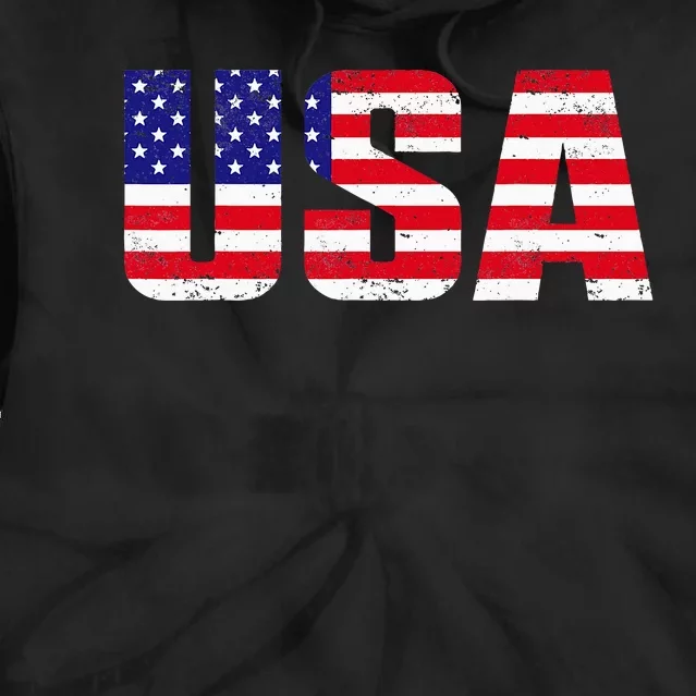 Usa Patriotic American Flag Tie Dye Hoodie