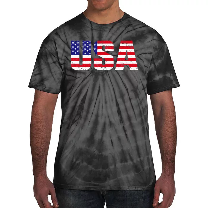 Usa Patriotic American Flag Tie-Dye T-Shirt