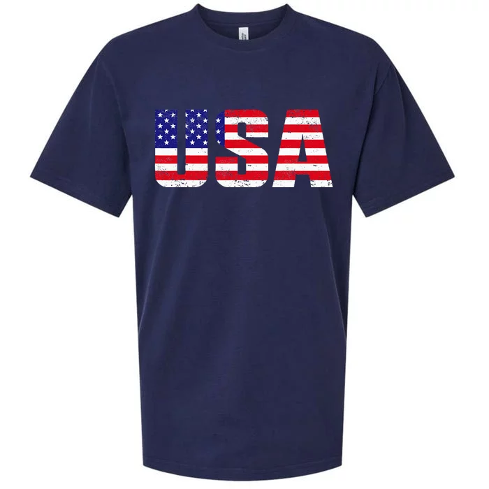 Usa Patriotic American Flag Sueded Cloud Jersey T-Shirt