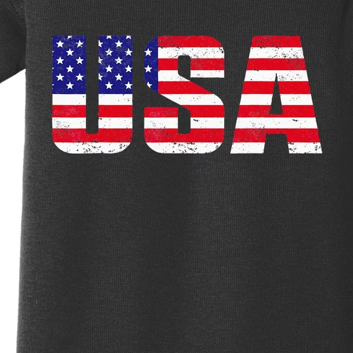 USA Patriotic American Flag For Men Women Kids Baby Bodysuit