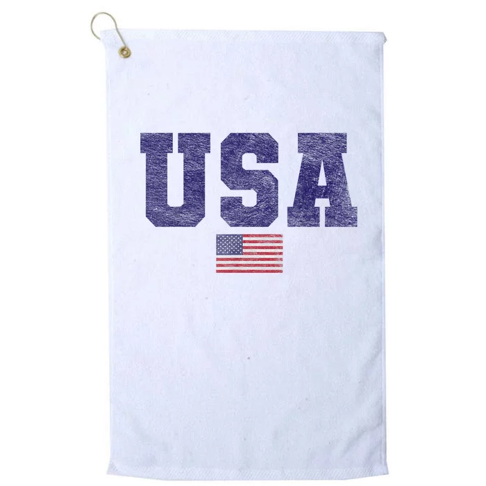 Usa Patriotic American Flag Design In Blue Vtrn Platinum Collection Golf Towel