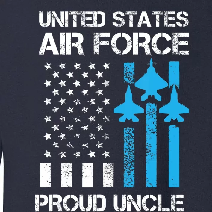 US Proud Air Force Uncle With American Flag Gift For Veteran Toddler Sweatshirt