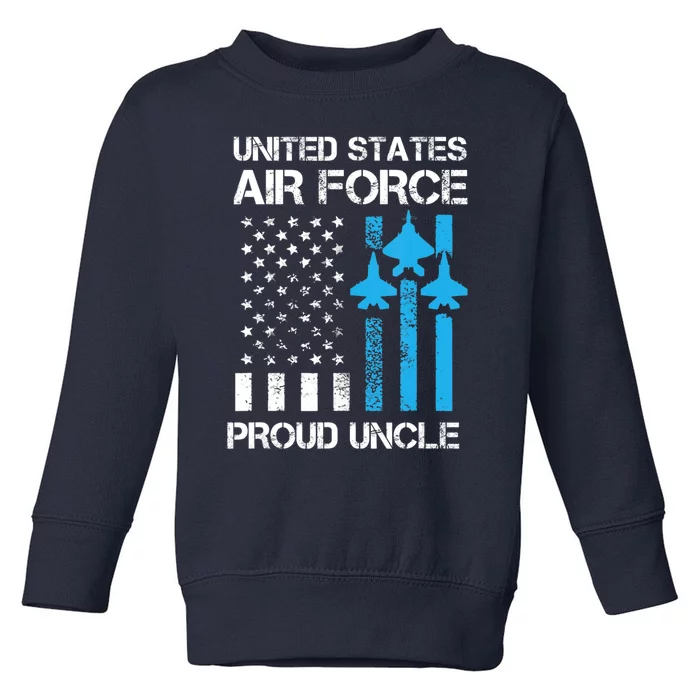 US Proud Air Force Uncle With American Flag Gift For Veteran Toddler Sweatshirt