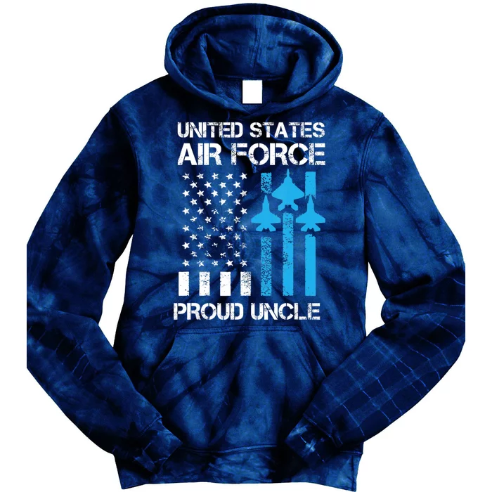 US Proud Air Force Uncle With American Flag Gift For Veteran Tie Dye Hoodie