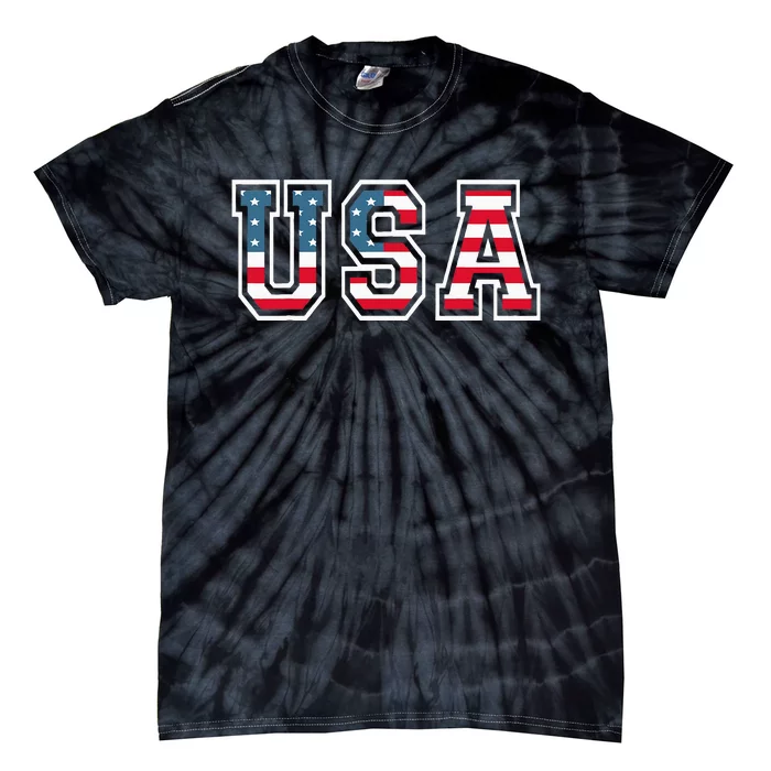 Usa Patriotic American Flag Tie-Dye T-Shirt