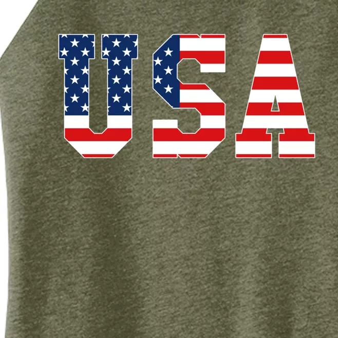 USA Patriotic American Flag Hoodie Red White Blue Women’s Perfect Tri Rocker Tank