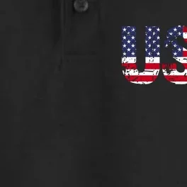 Usa Patriotic American Flag Dry Zone Grid Performance Polo