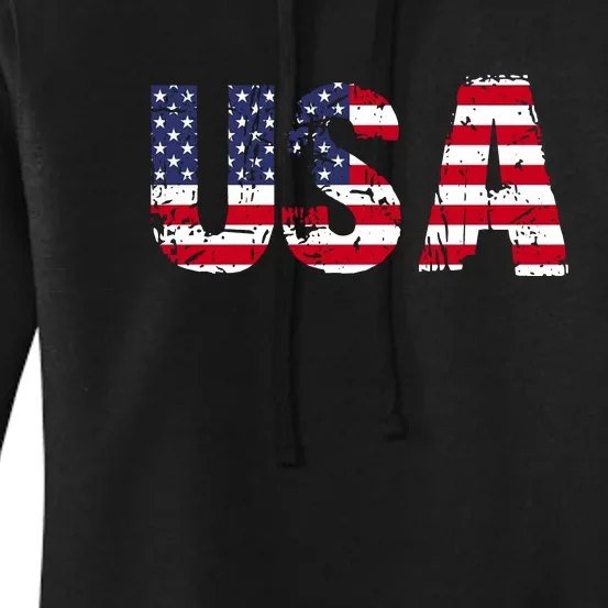 Usa Patriotic American Flag Women's Pullover Hoodie