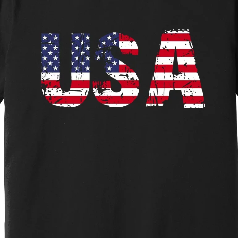 Usa Patriotic American Flag Premium T-Shirt