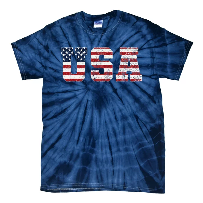 Usa Patriotic American Flag Tie-Dye T-Shirt