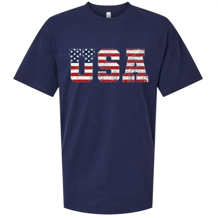 Usa Patriotic American Flag Sueded Cloud Jersey T-Shirt