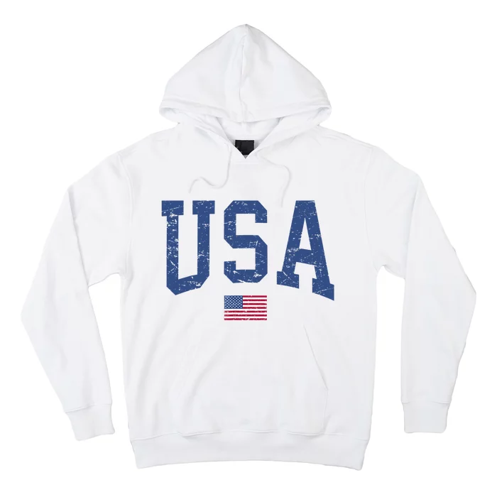 USA Patriotic American Flag Distressed Hoodie