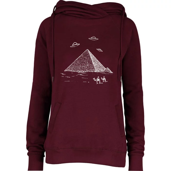 Ufo Pyramid Alien Cool Womens Funnel Neck Pullover Hood