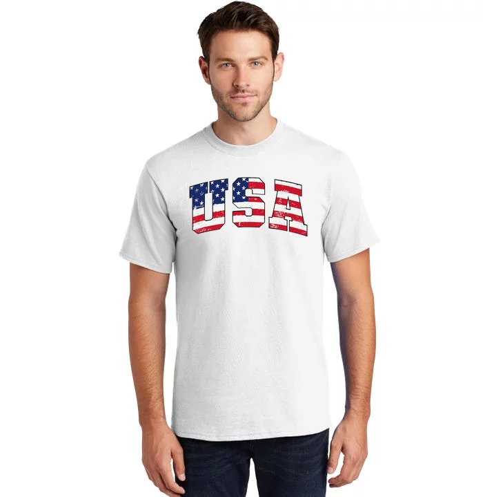 USA Patriotic American Flag US Tall T-Shirt