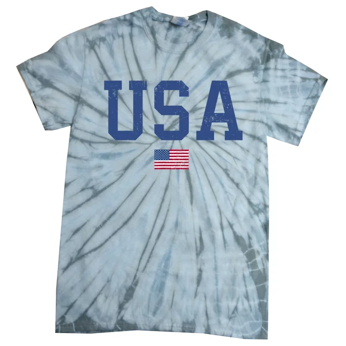 USA Patriotic American Flag Distressed Tie-Dye T-Shirt