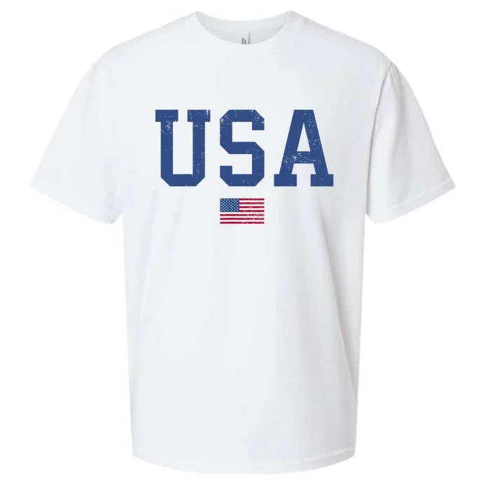 USA Patriotic American Flag Distressed Sueded Cloud Jersey T-Shirt