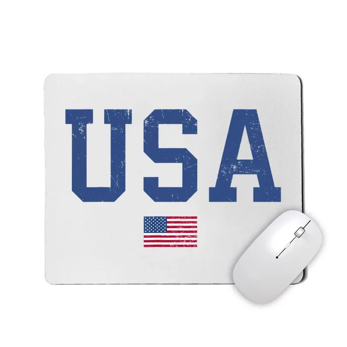 USA Patriotic American Flag Distressed Mousepad