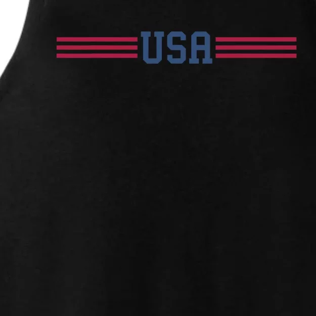 USA Patriotic American White Ladies Tri-Blend Wicking Tank