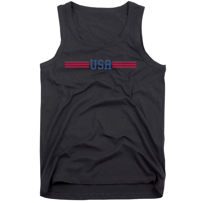 USA Patriotic American White Tank Top