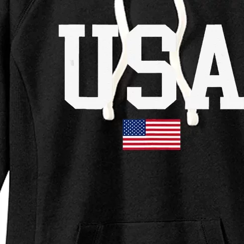 Usa Patriotic American Flag For Us Women's Fleece Hoodie