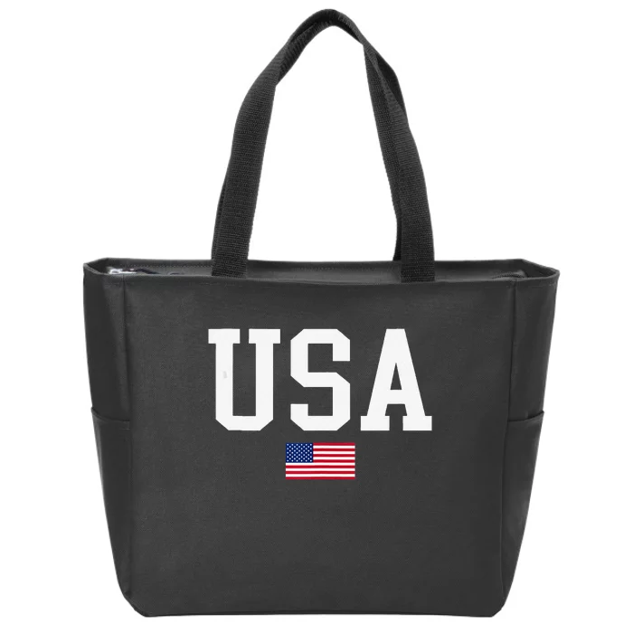 Usa Patriotic American Flag For Us Zip Tote Bag