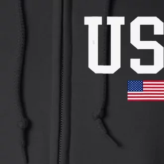 Usa Patriotic American Flag For Us Full Zip Hoodie