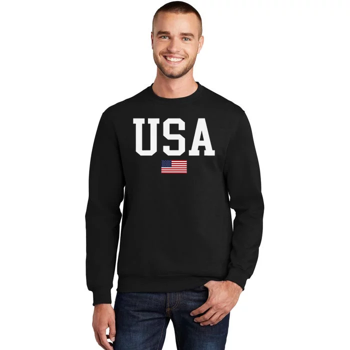 Usa Patriotic American Flag Us V Neck Sweatshirt