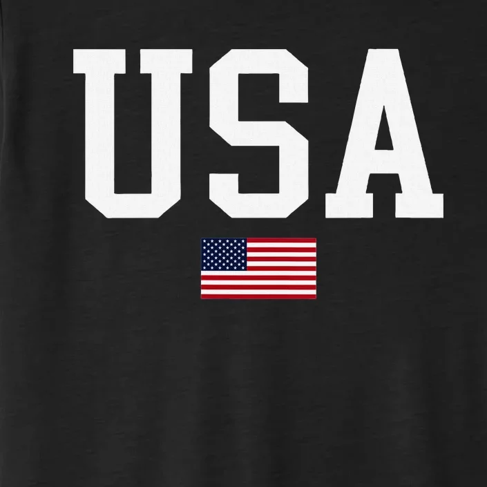 Usa Patriotic American Flag Us V Neck ChromaSoft Performance T-Shirt