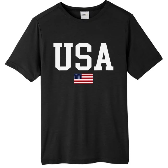 Usa Patriotic American Flag Us V Neck ChromaSoft Performance T-Shirt