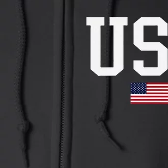 Usa Patriotic American Flag Us V Neck Full Zip Hoodie